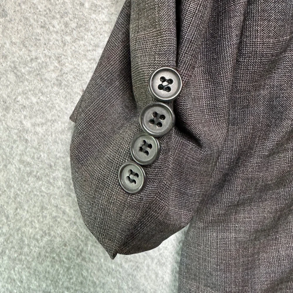 Hart Schaffner Marx Gold Trumpeter Grey Glen Plaid Wool Blazer Sport Coat 44R